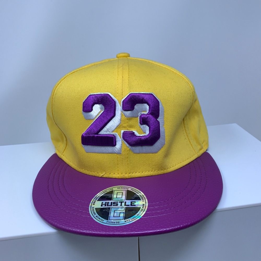 OG Hustle Unisex OS Yellow Purple 23 Embroidered Snapback Hat